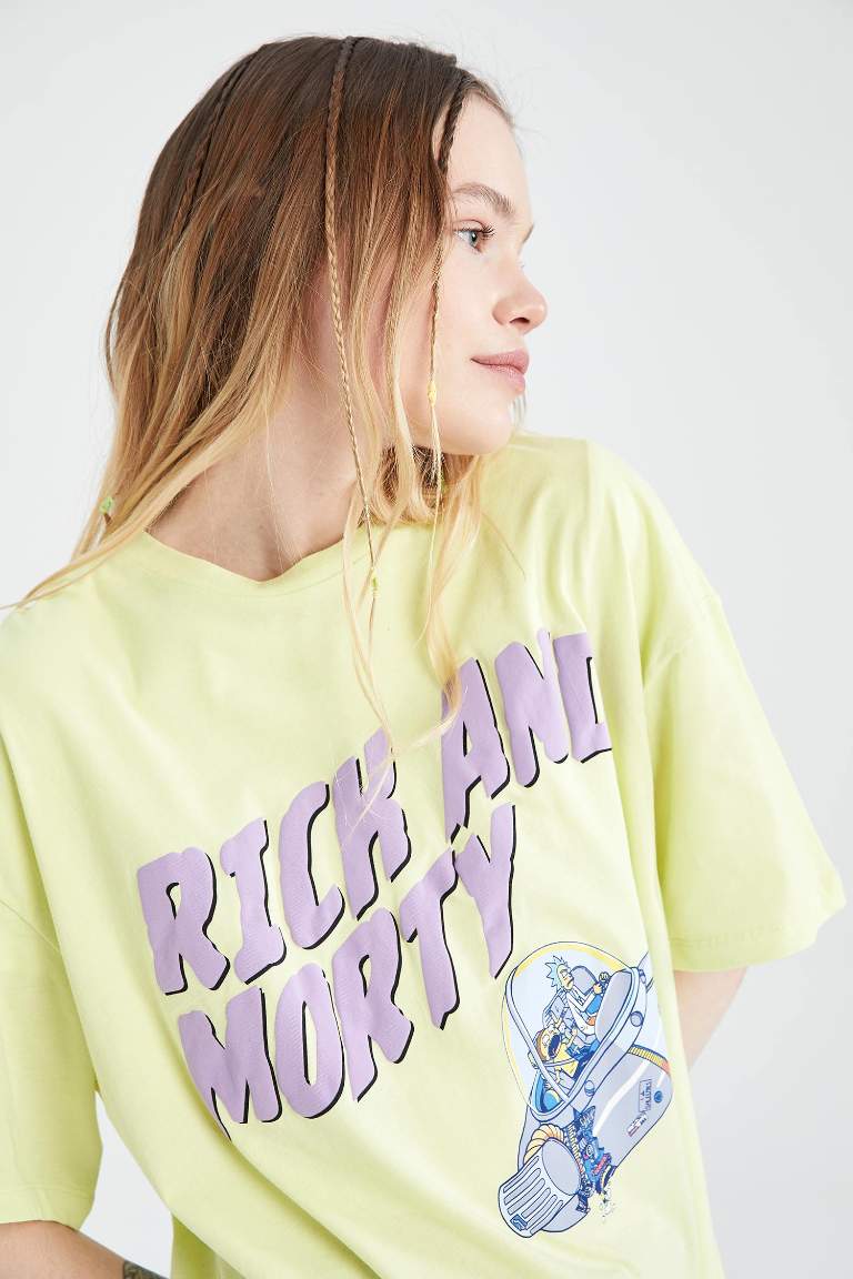 Футболка оверсайз с круглым вырезом и лицензией Rick and Morty, Коллекция Coool