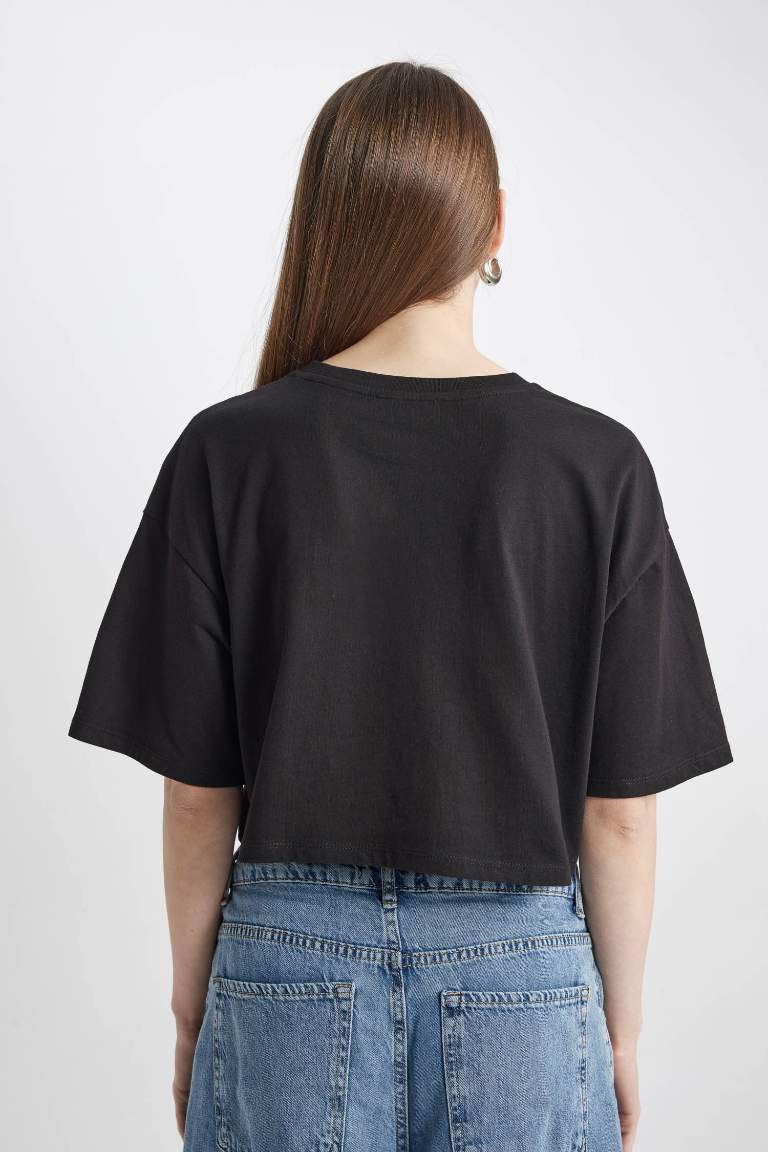 Coool Loose Fit Bisiklet Yaka Basic Düz Kısa Kollu Tişört