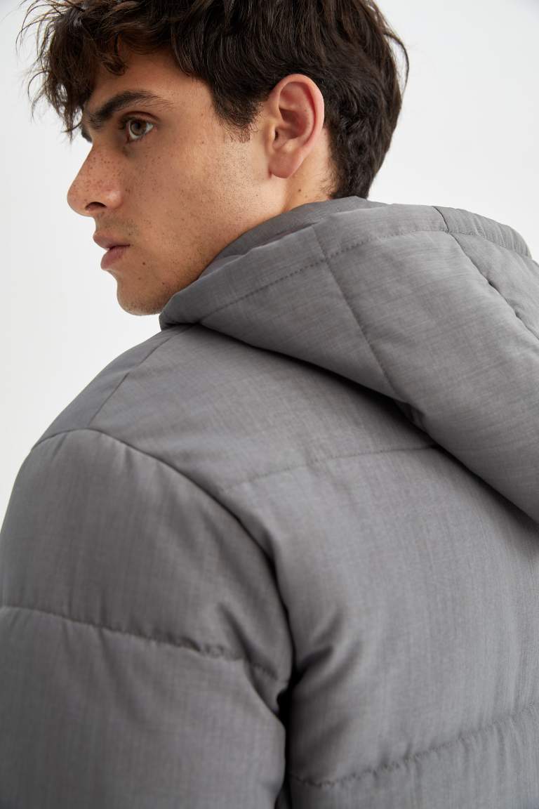 Su Geçirmez Rüzgar Geçirmez Slim Fit Kapüşonlu Mont