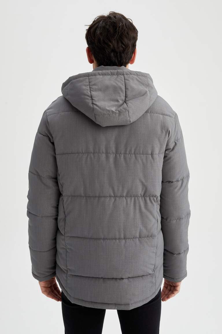 Su Geçirmez Rüzgar Geçirmez Slim Fit Kapüşonlu Mont