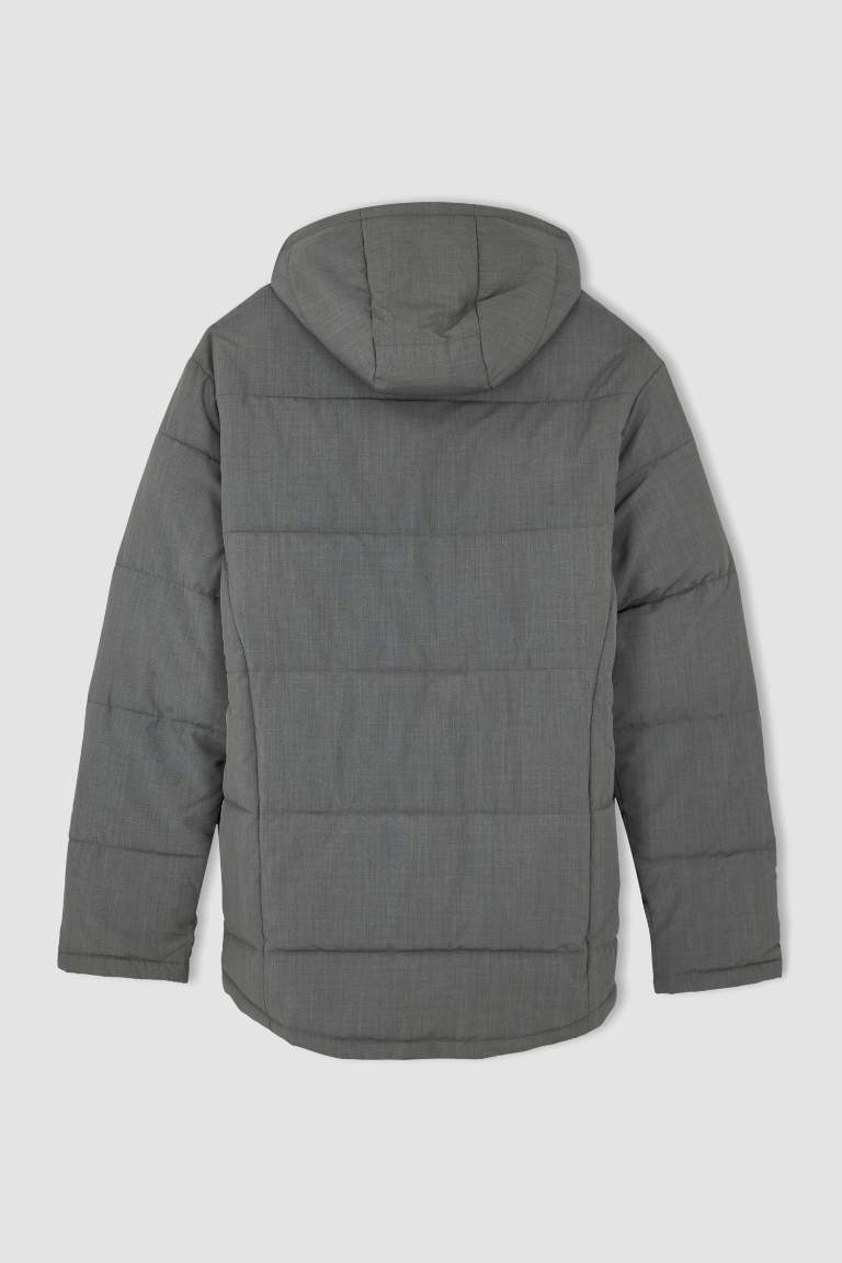 Su Geçirmez Rüzgar Geçirmez Slim Fit Kapüşonlu Mont