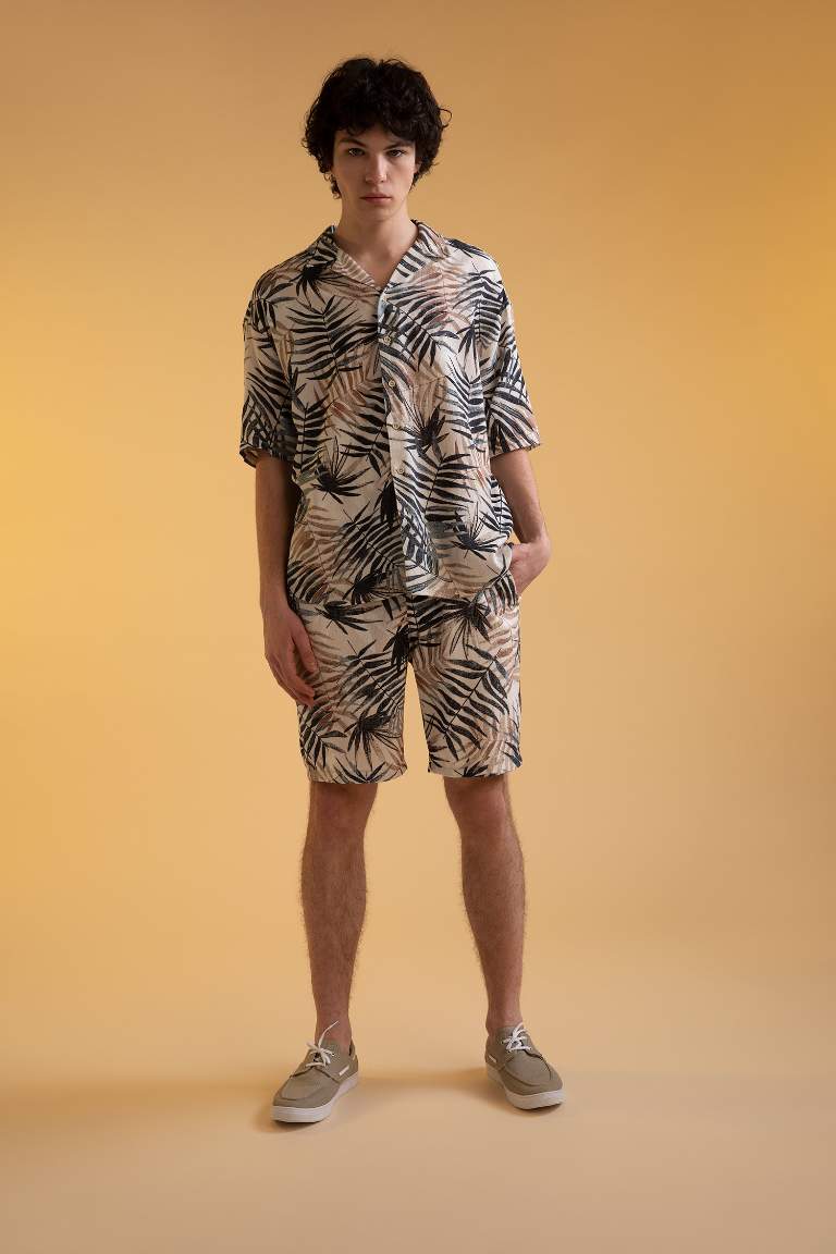 Regular Fit Palm Print Short