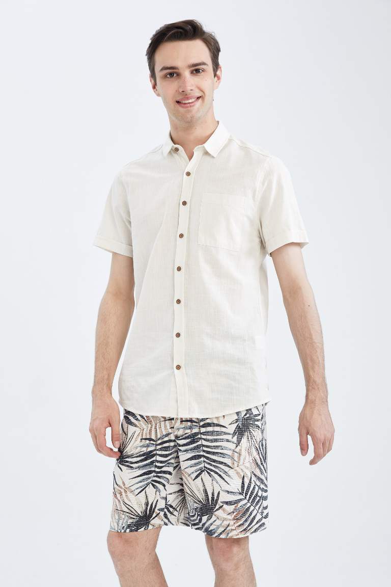 Regular Fit Palm Print Short