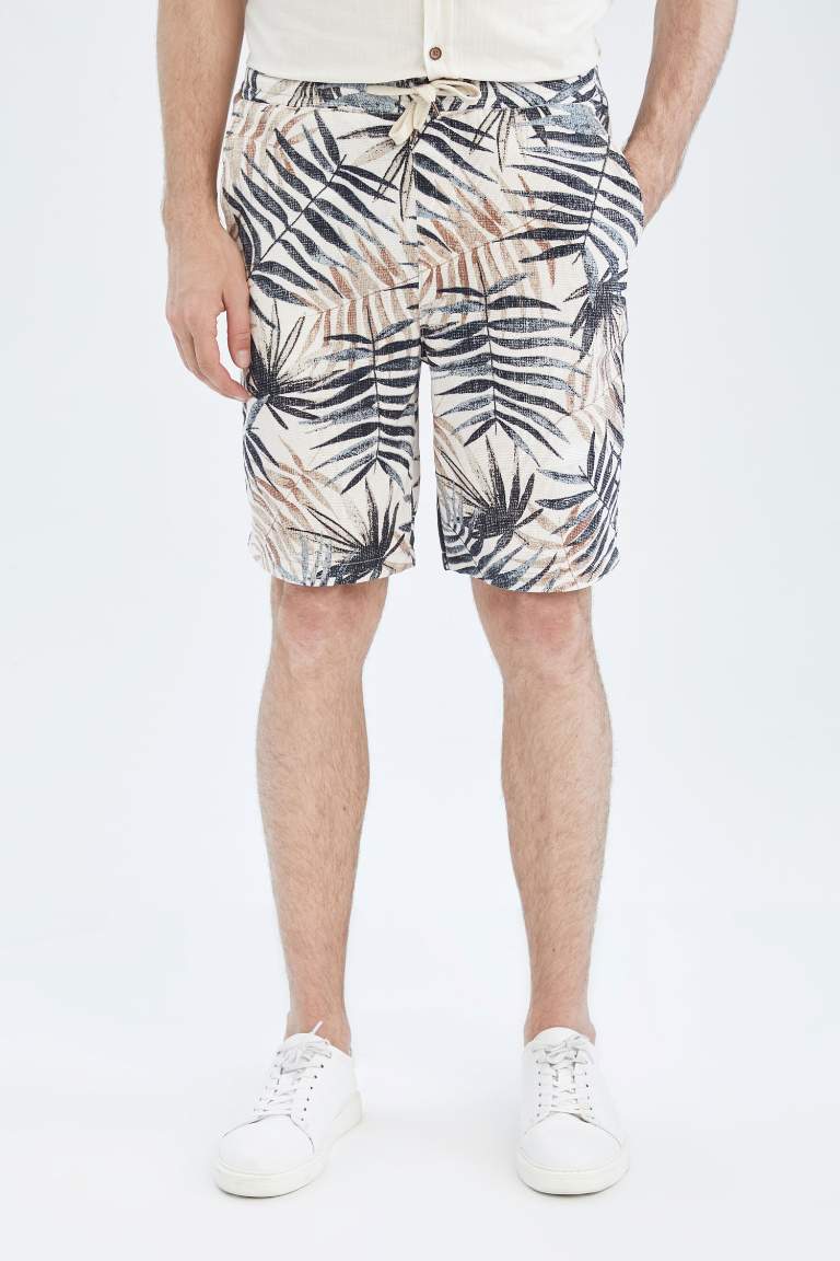 Regular Fit Palm Print Short