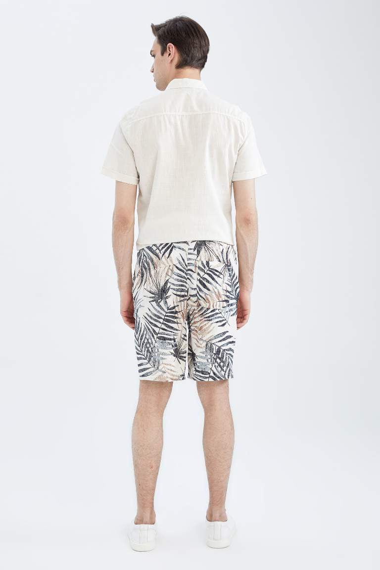 Regular Fit Palm Print Short