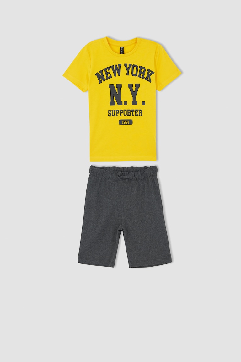 Ensemble Enfant Garçon SoLu DAY8 - Tee-Shirt Et Short Imprimé Dinosaure - 1 à 8 Ans - Style Décontracté