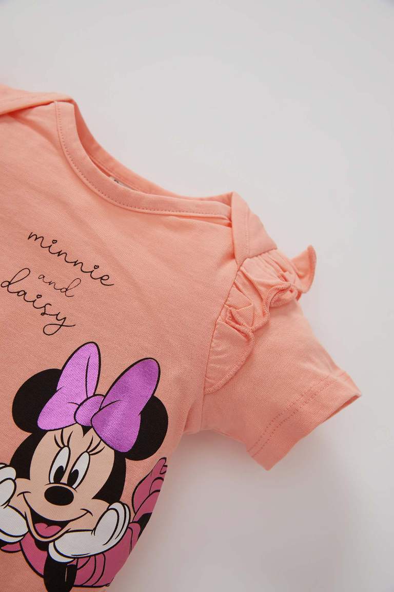 Baby Girl Mickey & Minnie Mouse Newborn Short Sleeve Snap Snap Body Panties 2-Pack