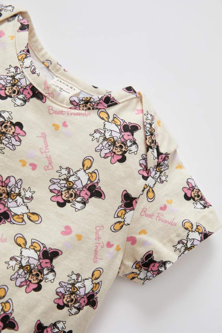 Baby Girl Minnie Mouse المرخصة قصيرة الأكمام القطن الوليد السحابة المفاجئة الجسم