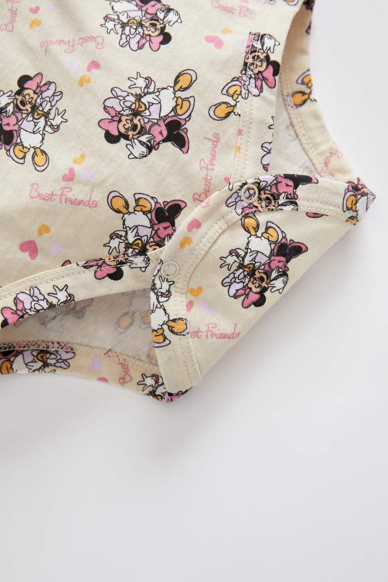Baby Girl Minnie Mouse المرخصة قصيرة الأكمام القطن الوليد السحابة المفاجئة الجسم