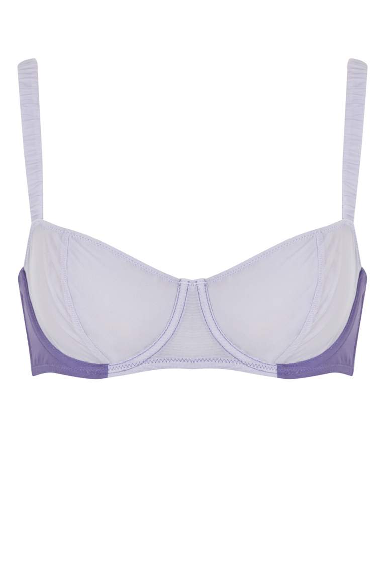 Padded Tulle Detail Bra