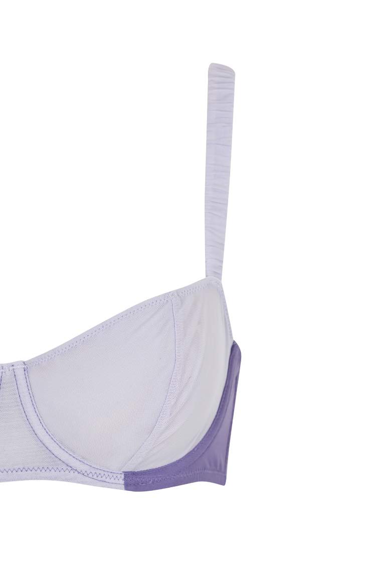 Padded Tulle Detail Bra