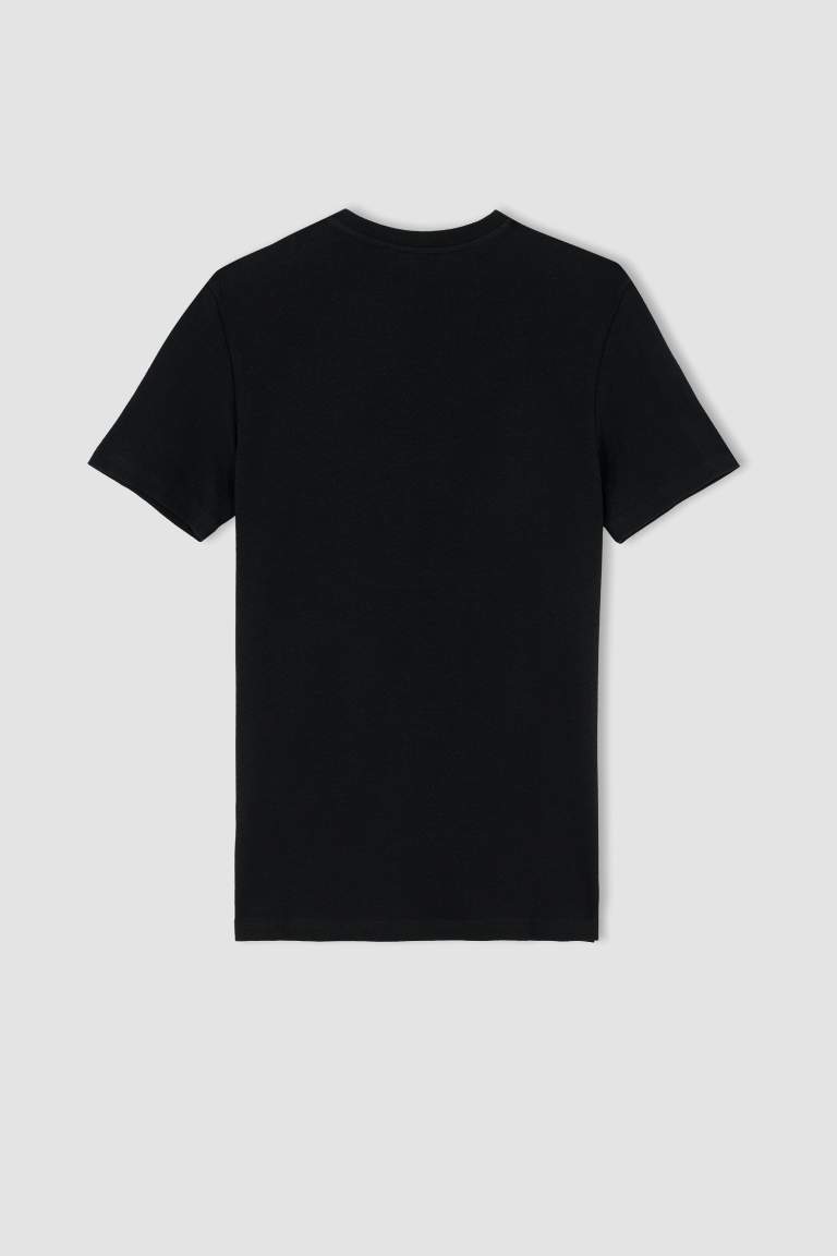Modern Fit Bisiklet Yaka Pamuklu Penye Tişört