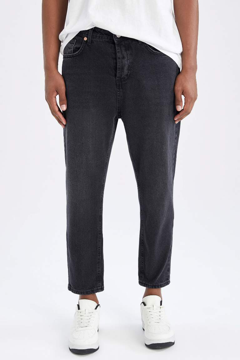 Loose Fit Bol Kalıp Yüksek Bel Dar Paça Jean Pantolon
