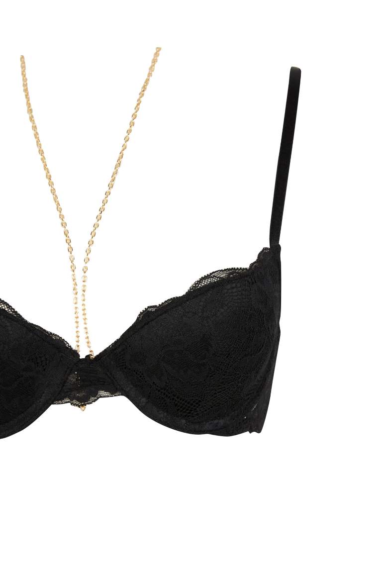 Soutien-gorge push-up avec chaîne en dentelle Fall In Love