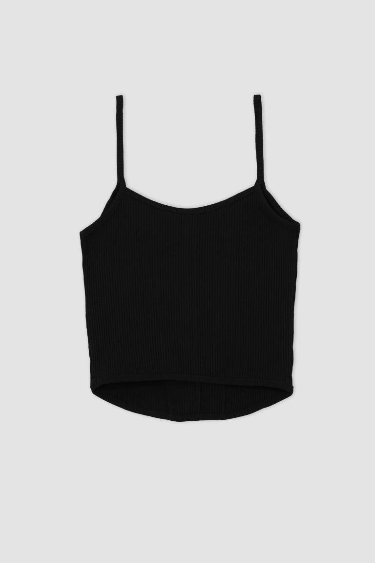 Fitted Square Collar Corded Camisole Singlet