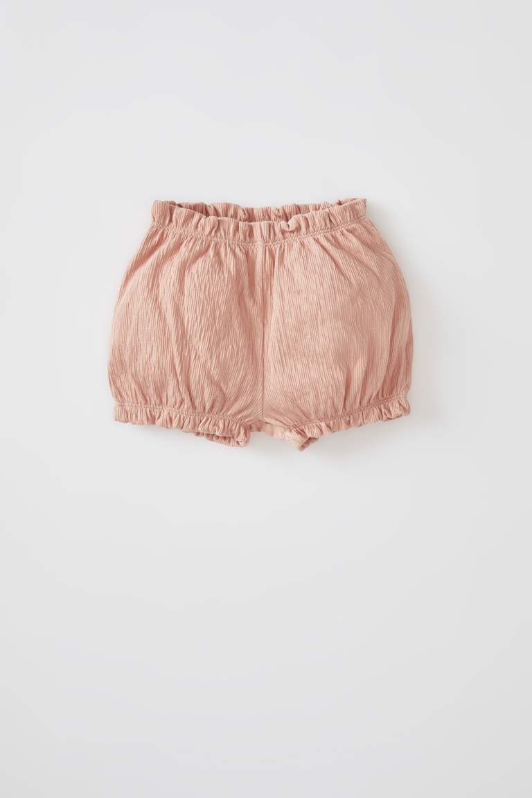 Baby Girl Sleeveless Crinkle Fabric Blouse Shorts 2 Piece Set