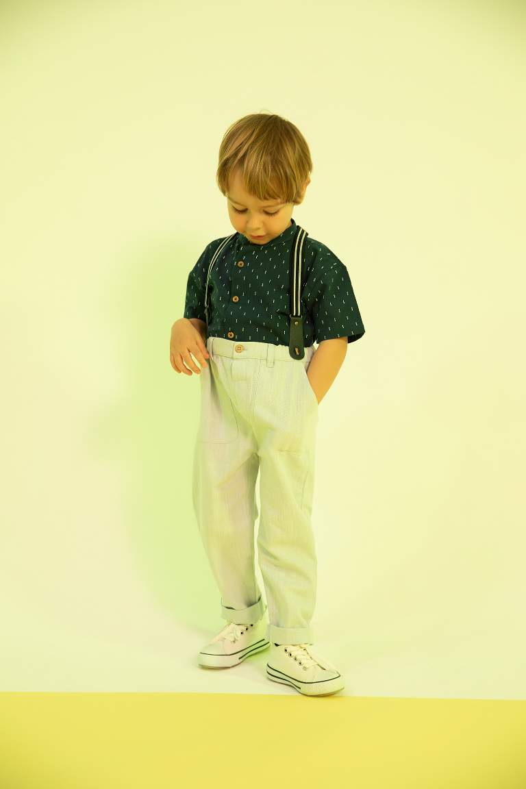 Baby Boy Regular Fit Trousers With Suspenders