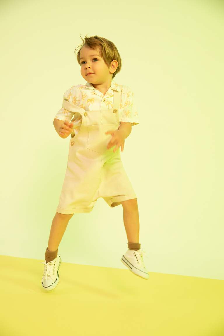 Regular Fit Short Sleeve Palm Print Shirt
