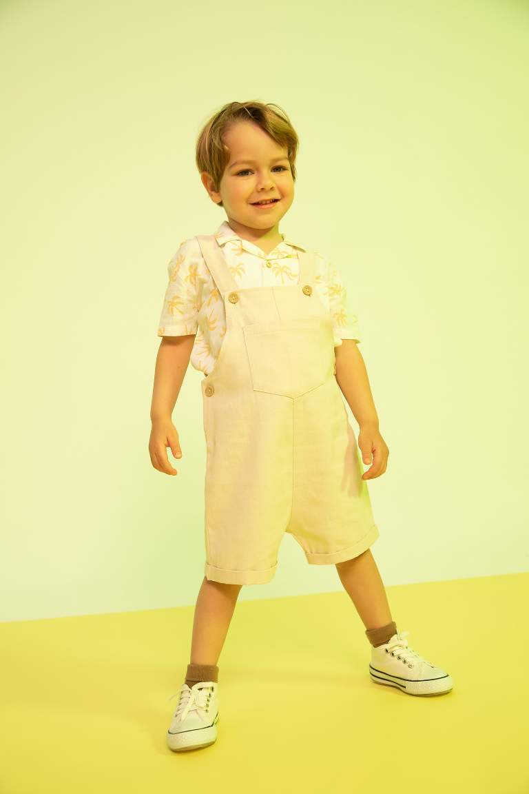 Regular Fit Short Sleeve Palm Print Shirt