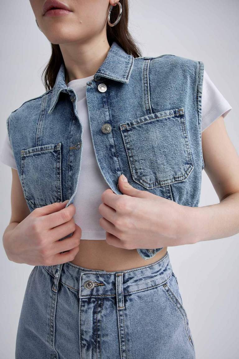 Fashion Fit Crop Jean Vest