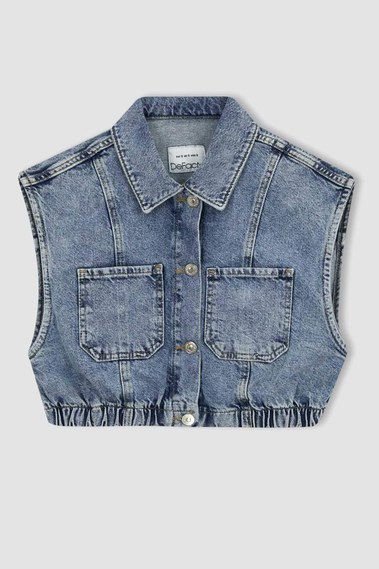 Fashion Fit Crop Jean Vest