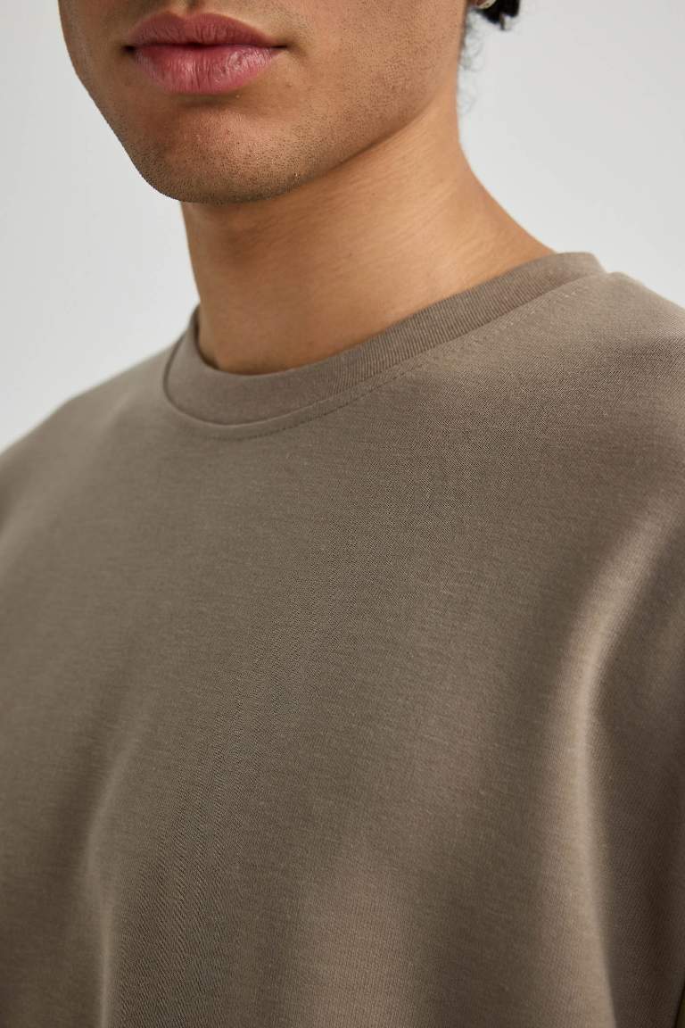 Oversize Fit Crew Neck Basic Cotton Premium T-Shirt