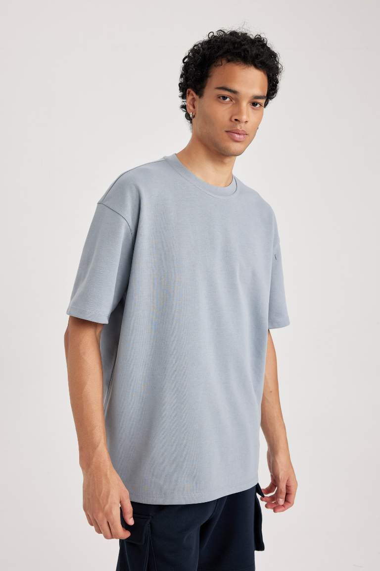 Oversize Fit Crew Neck Short Sleeve Heavy Fabric Basic T-Shirt