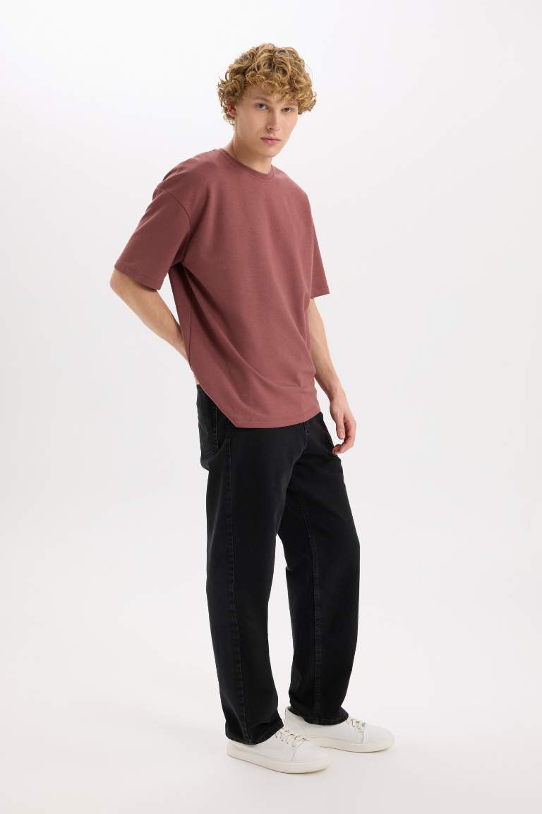 Oversize Fit Crew Neck Basic Short Sleeve T-Shirt