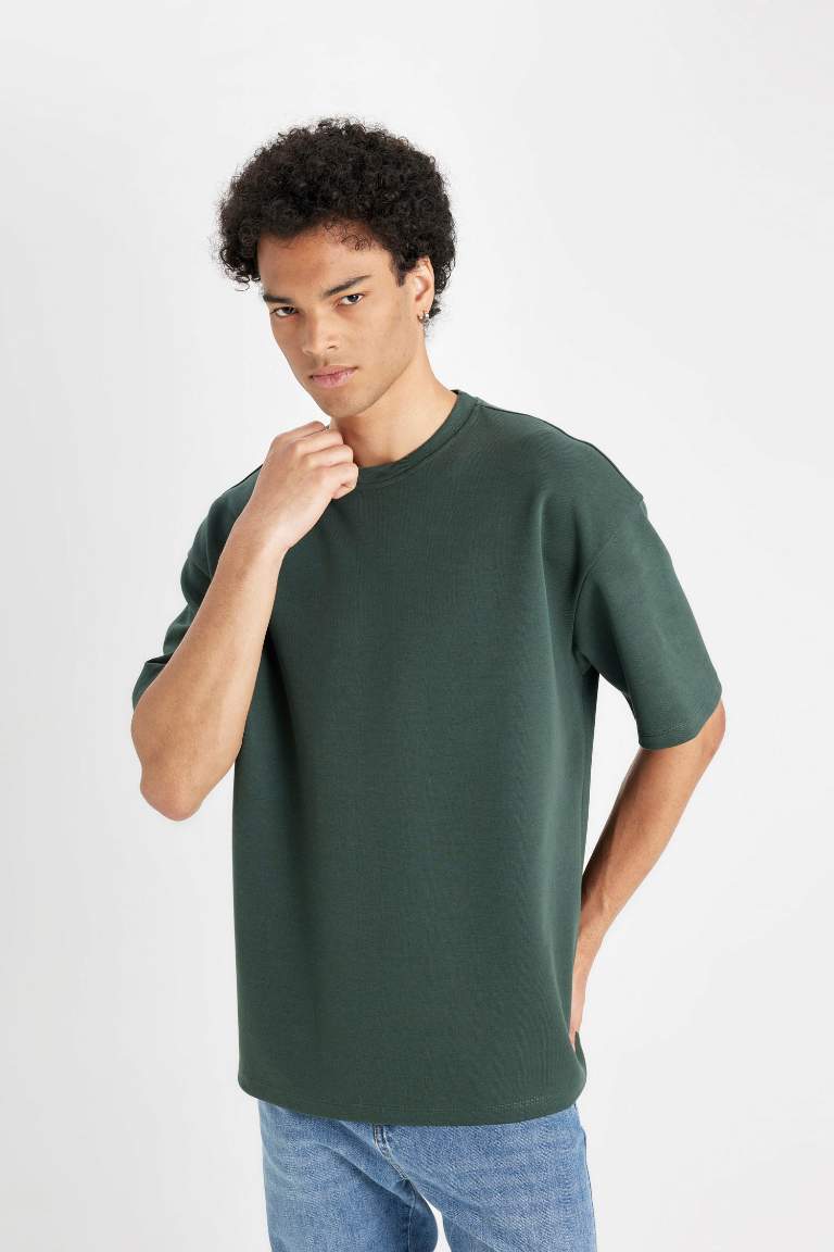 Oversize Fit Crew Neck Heavy Fabric Basic T-Shirt