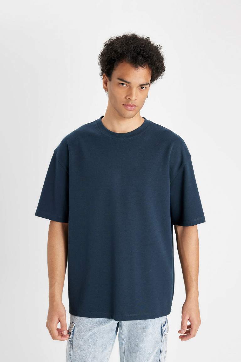 Oversize Fit Crew Neck Heavy Fabric Basic T-Shirt