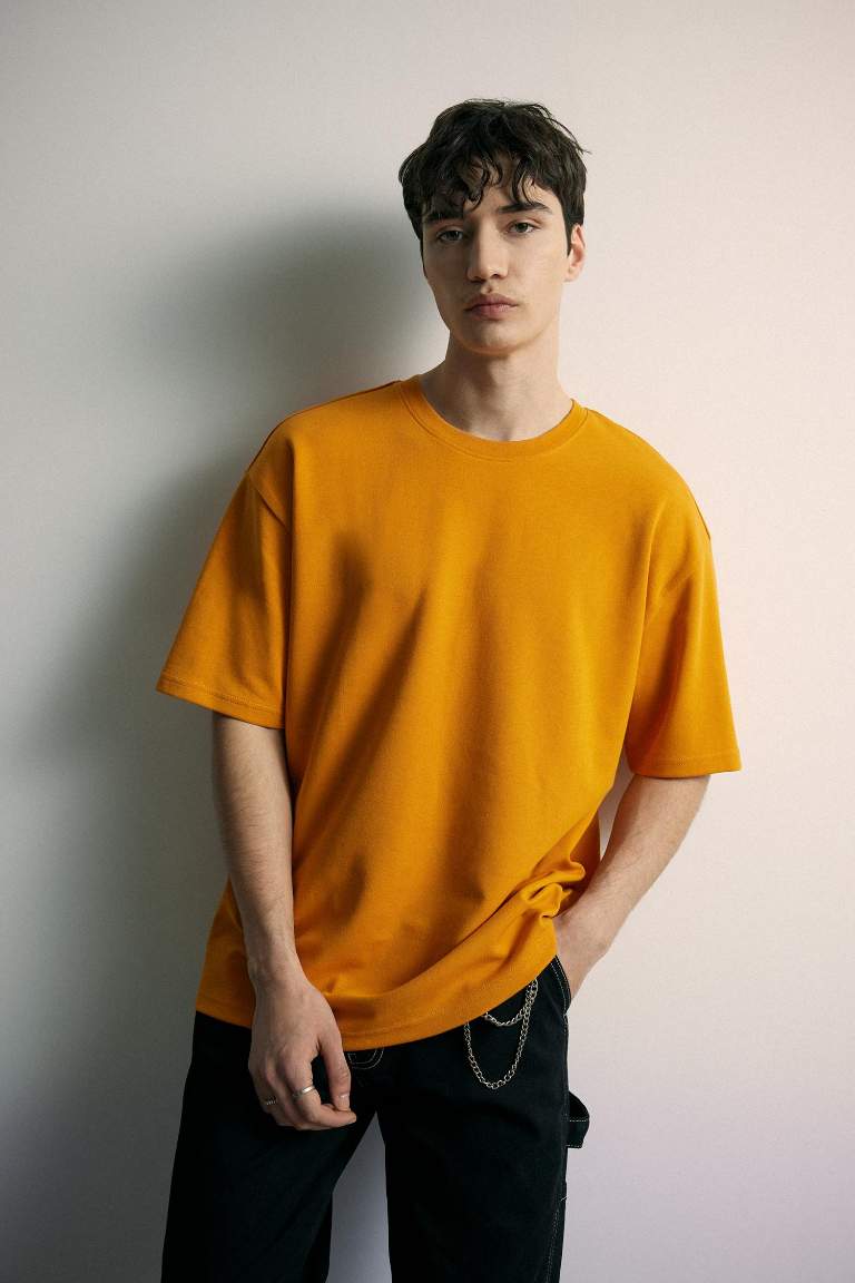 Oversize Fit Crew Neck Basic Heavy Fabric T-Shirt