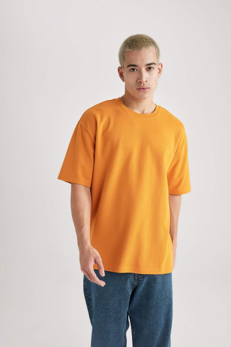 Oversize Fit Crew Neck Basic Heavy Fabric T-Shirt