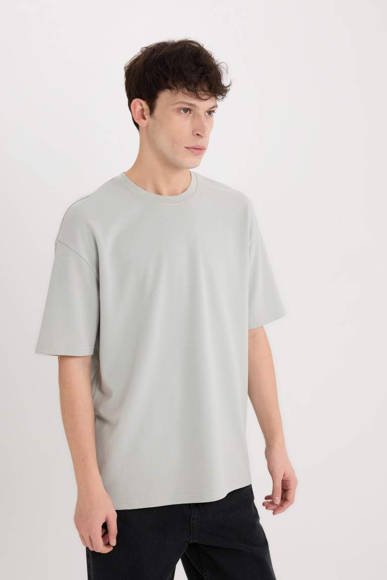 Oversize Fit Crew Neck Short Sleeve Heavy Fabric T-Shirt