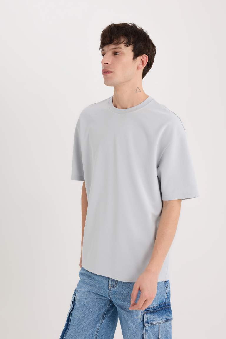 Oversize Fit Crew Neck Short Sleeve Heavy Fabric T-Shirt