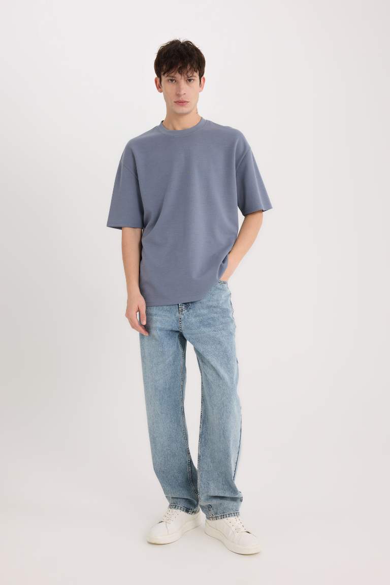 Oversize Fit Crew Neck Short Sleeve Heavy Fabric T-Shirt