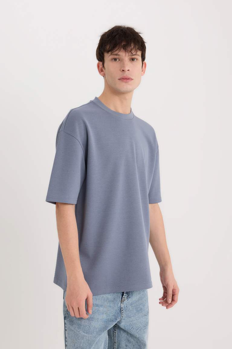 Oversize Fit Crew Neck Short Sleeve Heavy Fabric T-Shirt