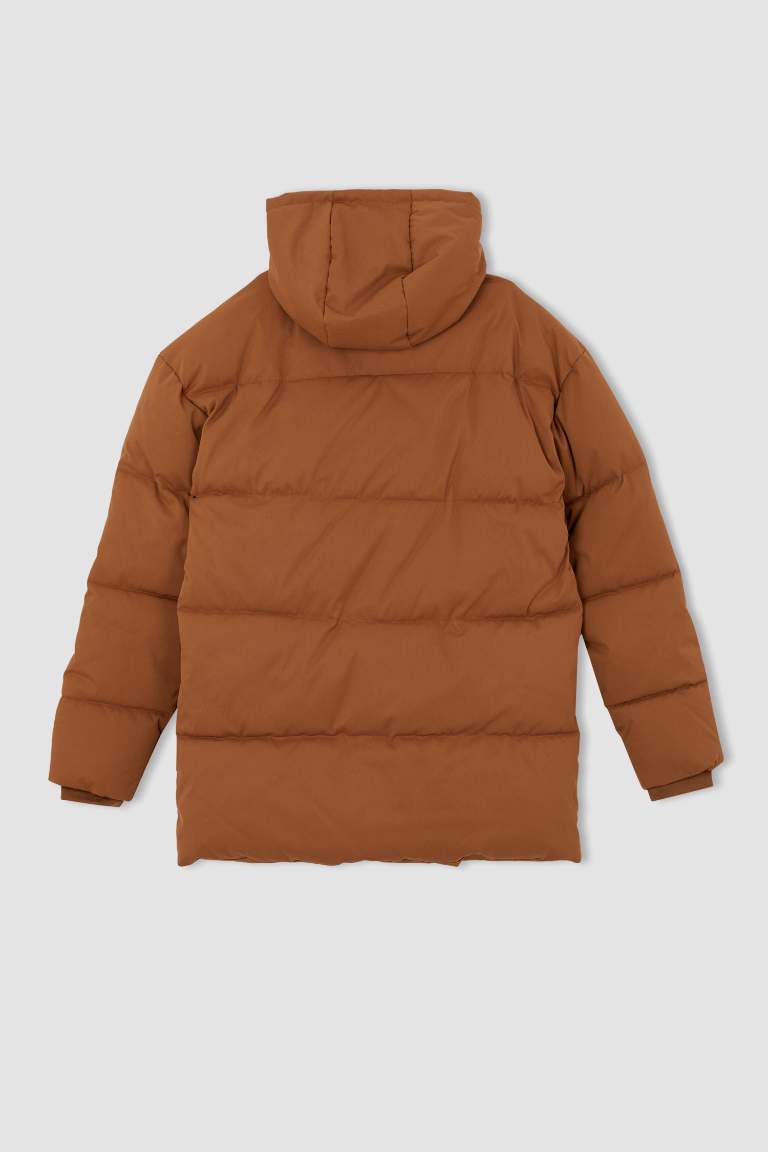 Oversize Fit Kapüşonlu Rüzgar Geçirmez Warmtech Isı Yalıtımlı Su Geçirmez Kalın Mont
