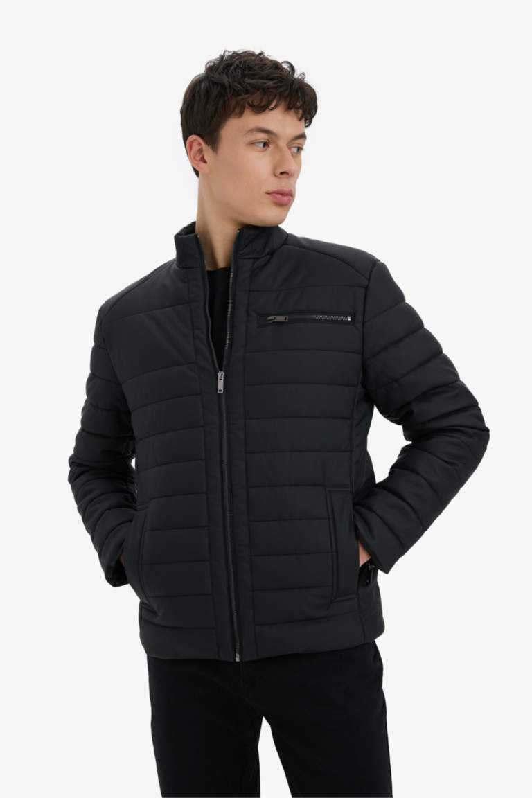 Slim Fit Faux Leather Faux Leather Jacket