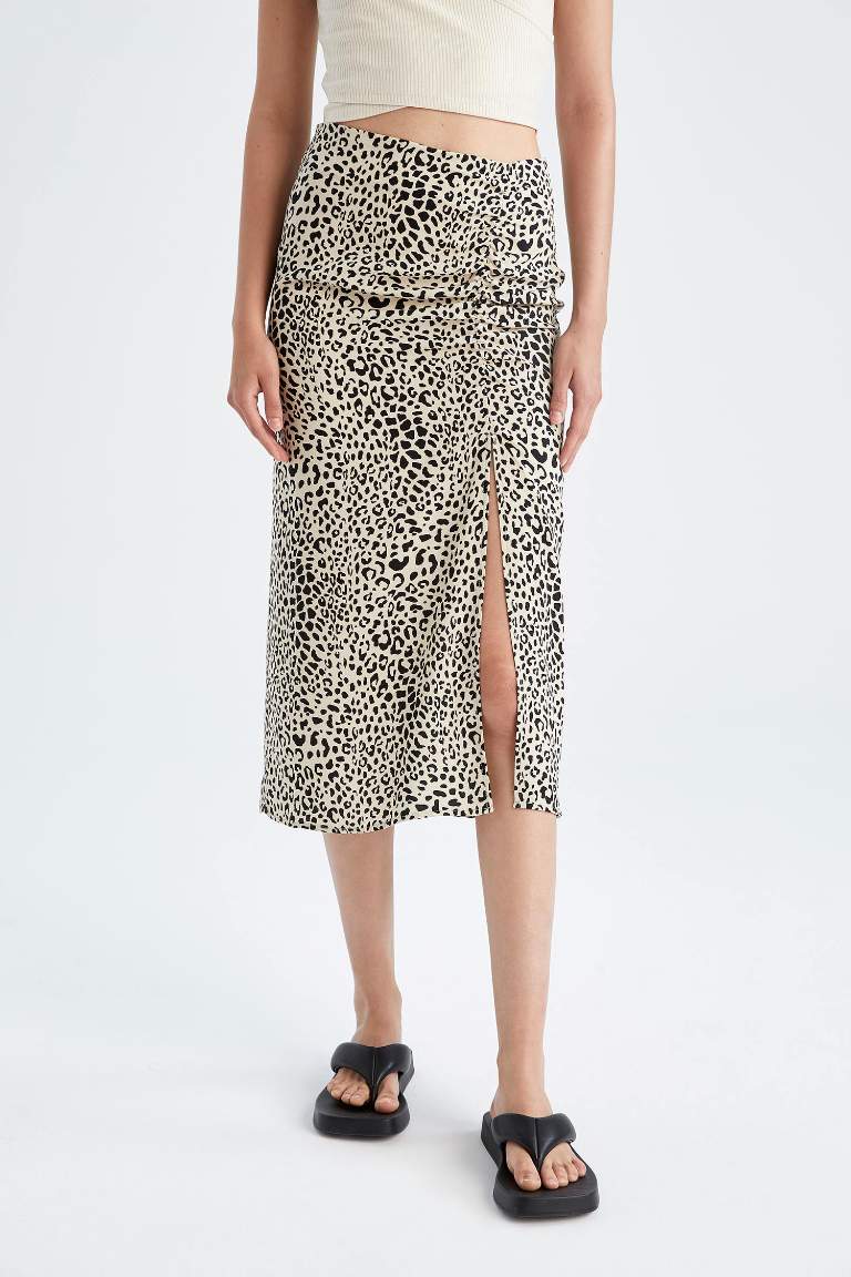 Regular Fit Printed Midi Skirt