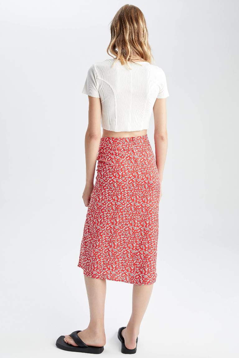 Regular Fit Printed Midi Skirt