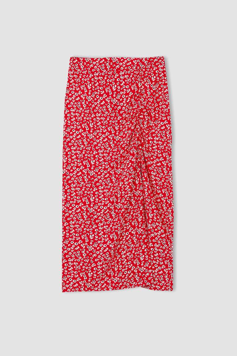 Regular Fit Printed Midi Skirt