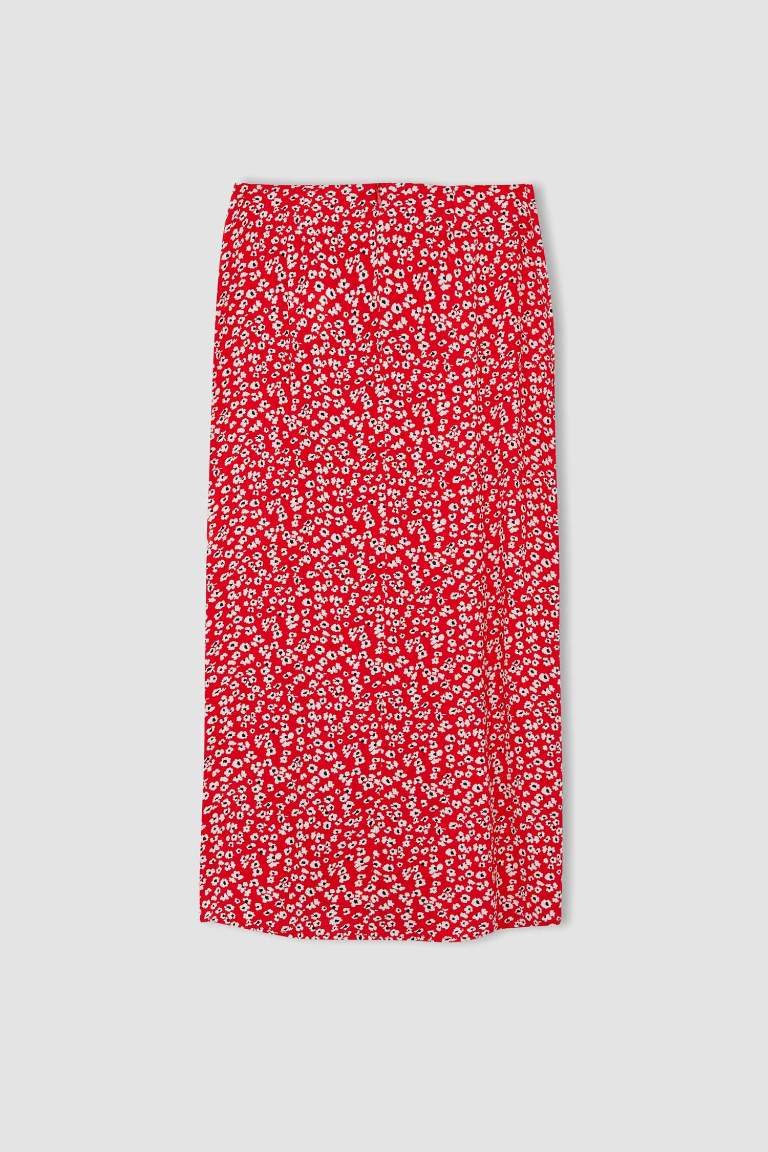 Regular Fit Printed Midi Skirt