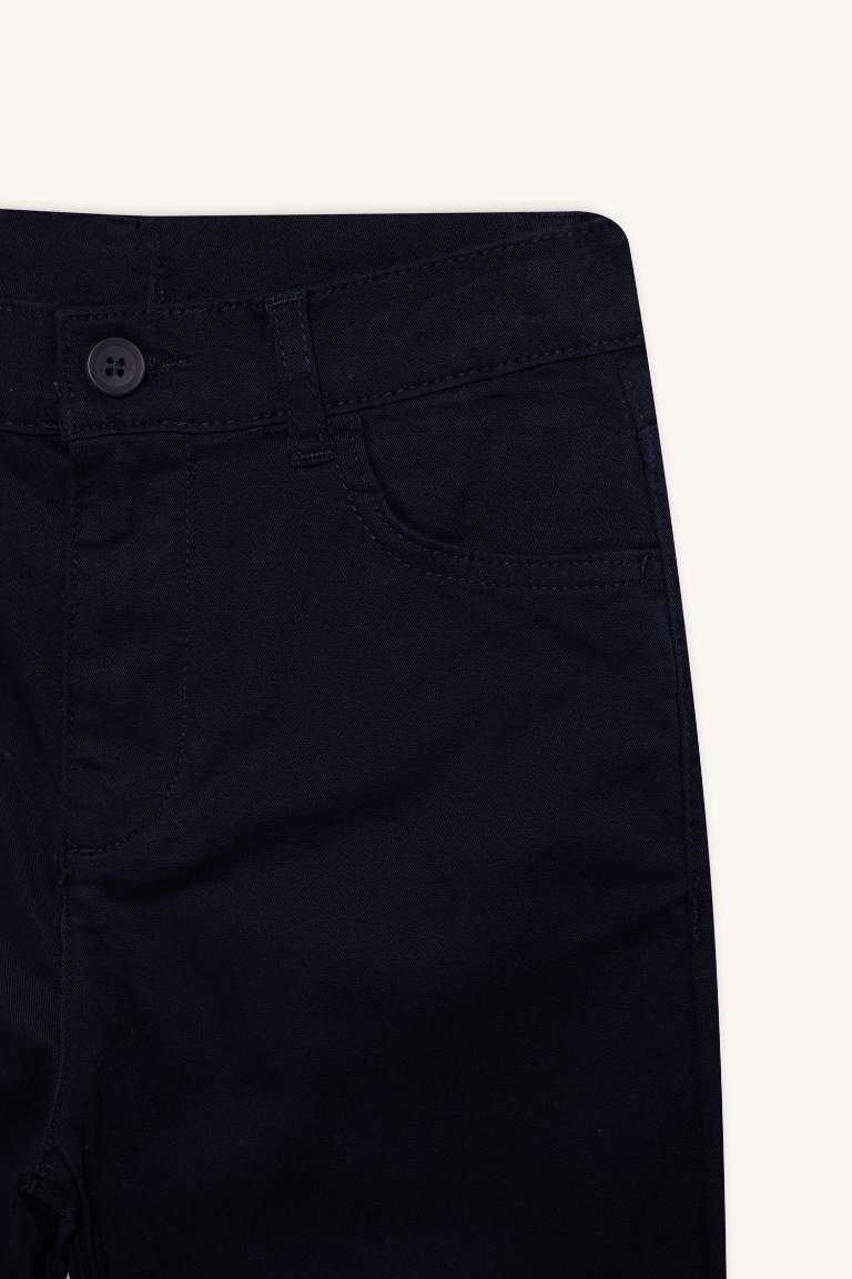 Boy Navy Blue Straight Leg Gabardine Trousers