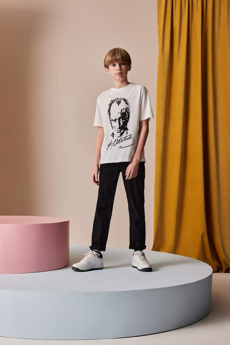 Boy Straight Leg Gabardine Trousers