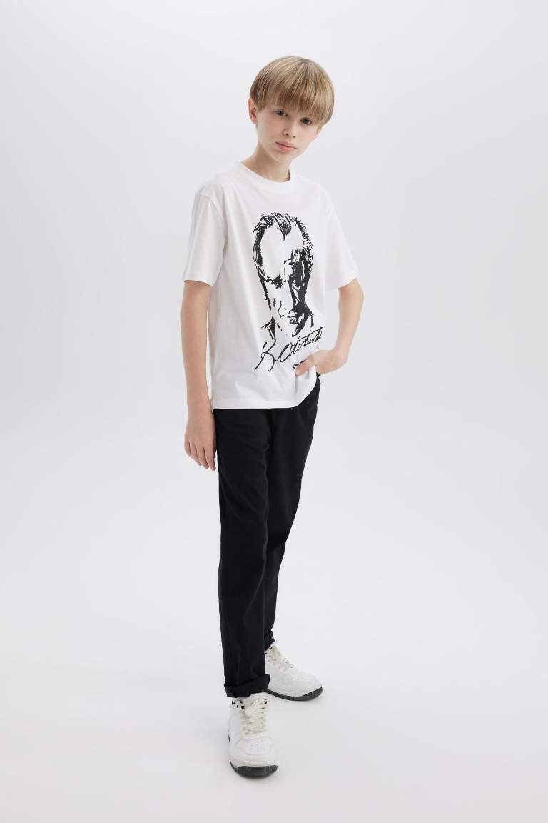 Boy Straight Leg Gabardine Trousers