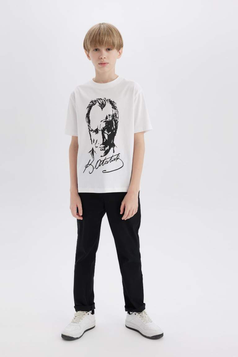 Boy Straight Leg Gabardine Trousers