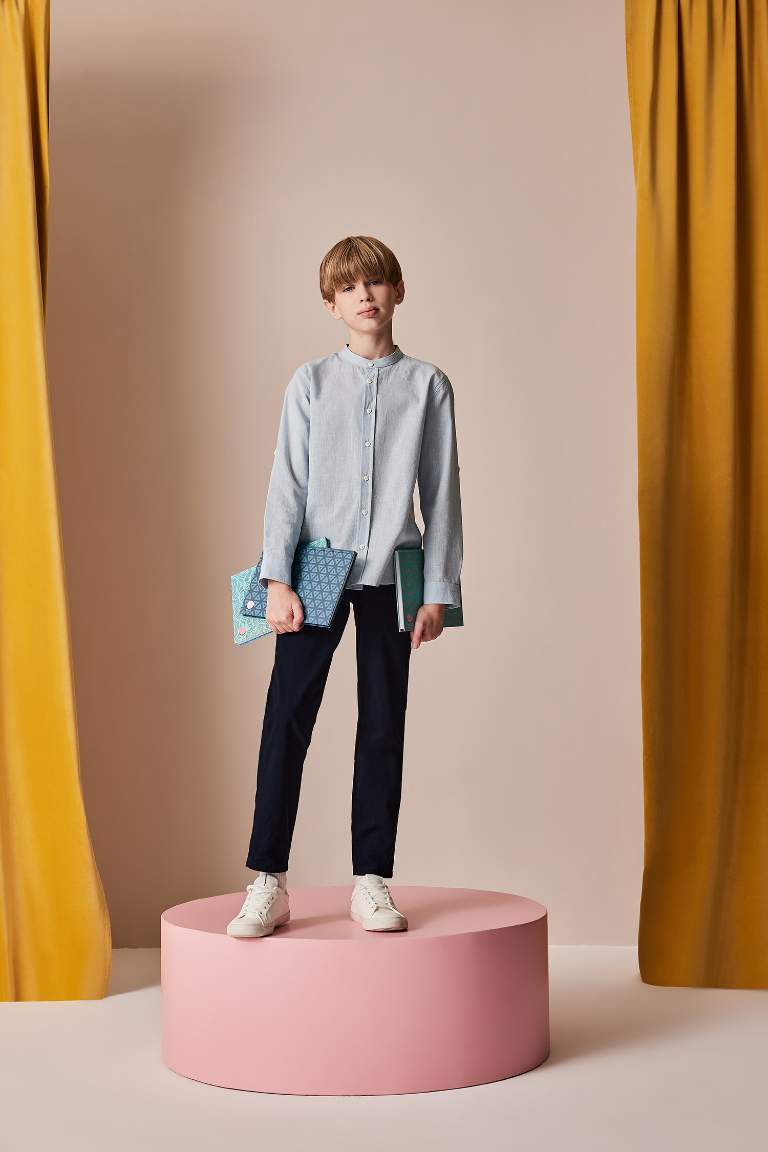 Boy Regular Fit Straight Leg Gabardine Trousers