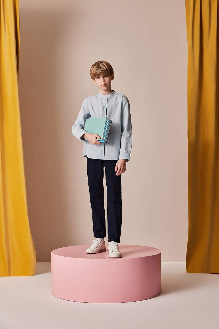 Boy Regular Fit Straight Leg Gabardine Trousers