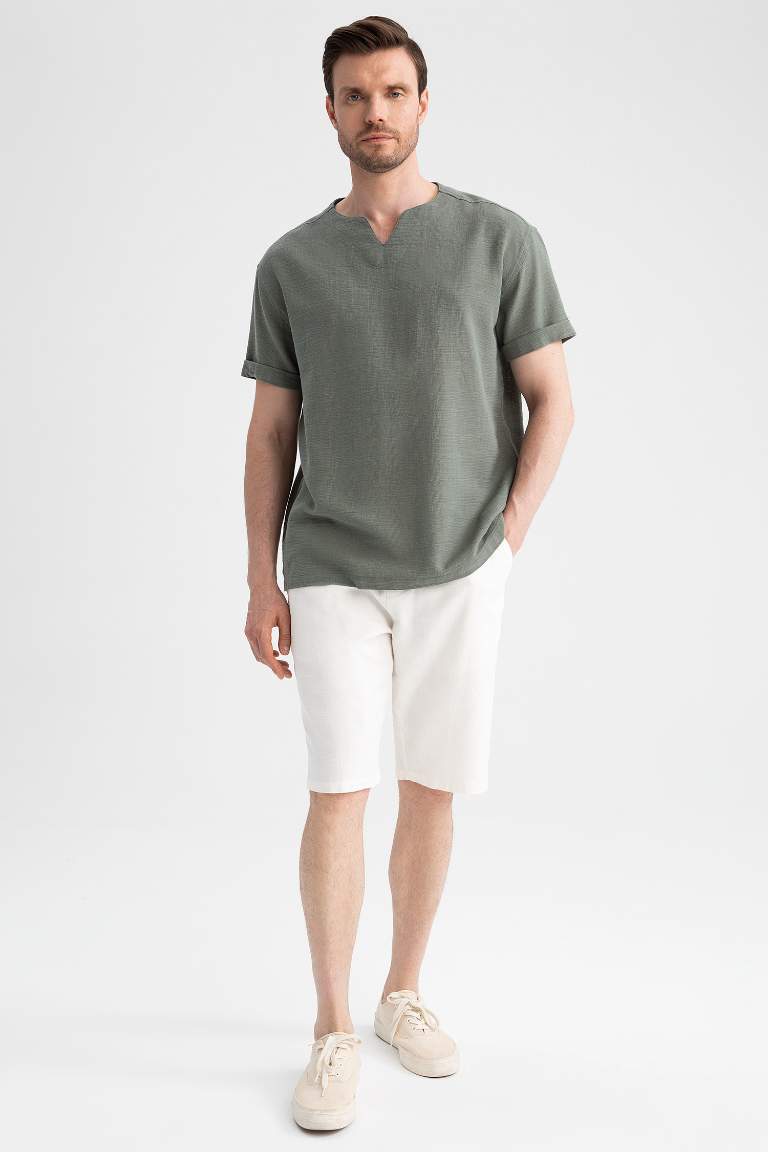 Regular Fit Cotton Bermuda Shorts