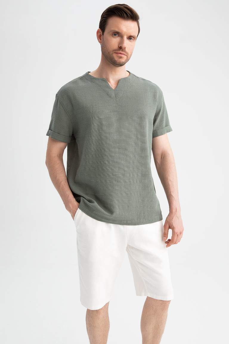 Regular Fit Cotton Bermuda Shorts